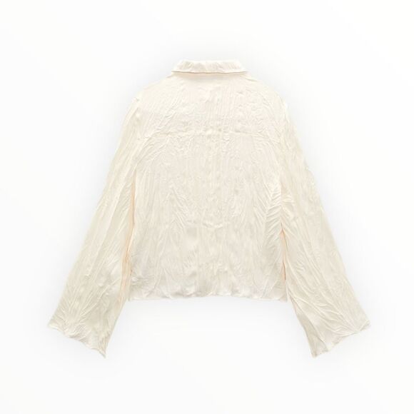 ZARA | Ecru | WRINKLED LOOK SHIRT - Picture 3 of 7